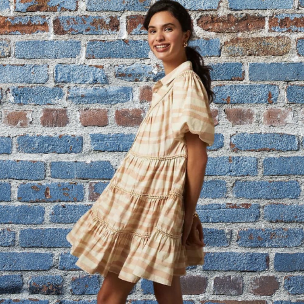 NWT Let Me Be Embroidered Tiered Mini Dress-XS